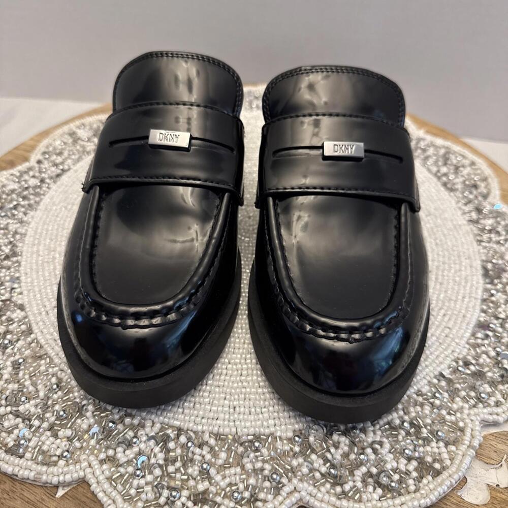DNKY Black Patent Ivette Loafers NWOB